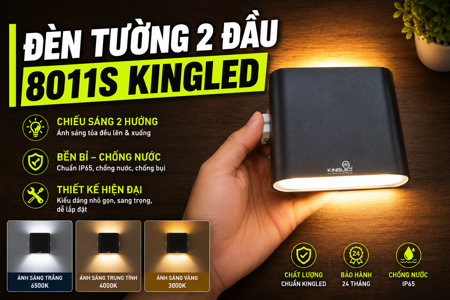 Review Đèn Tường 2 Đầu 8011S KingLED