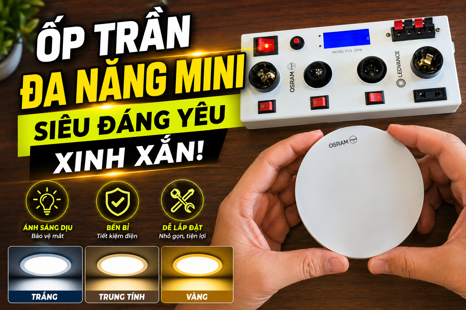 Review Đèn Ốp Trần Đa Năng Mini Siêu Sáng