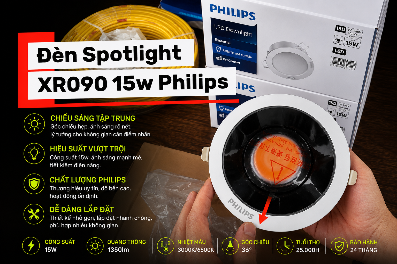 Review Đèn Spotlight XR090 15W Philips