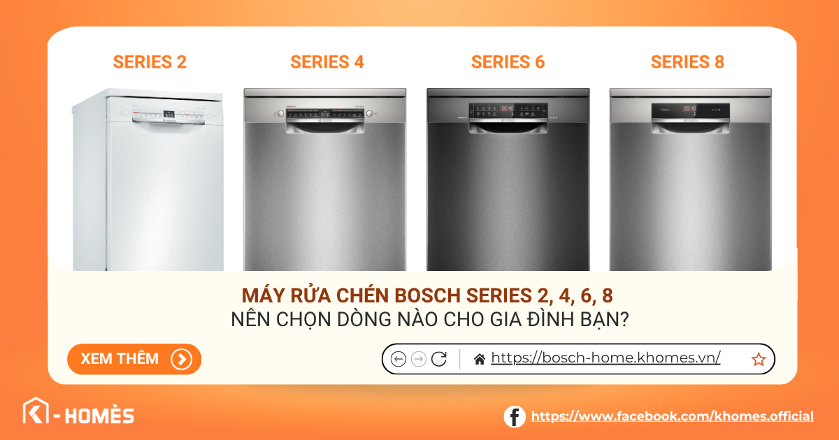Máy rửa chén Bosch Series 2, 4, 6, 8 – Nên chọn dòng nào cho gia đình bạn?