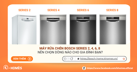 Máy rửa chén Bosch Series 2, 4, 6, 8 – Nên chọn dòng nào cho gia đình bạn?