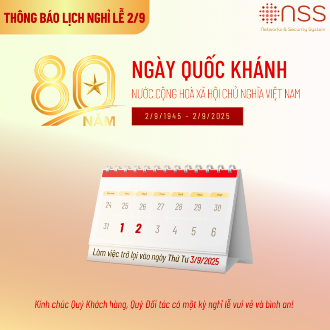 THÔNG BÁO LỊCH NGHỈ LỄ QUỐC KHÁNH 2/9