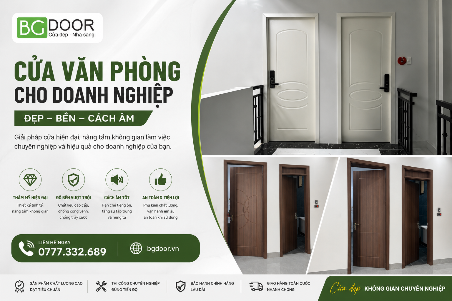 Cách Chọn Cửa Văn Phòng Đẹp, Bền, Cách Âm Hiệu Quả