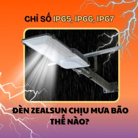 CHỈ SỐ IP65, IP66, IP67: ĐÈN ZEALSUN CHỊU MƯA BÃO THẾ NÀO?