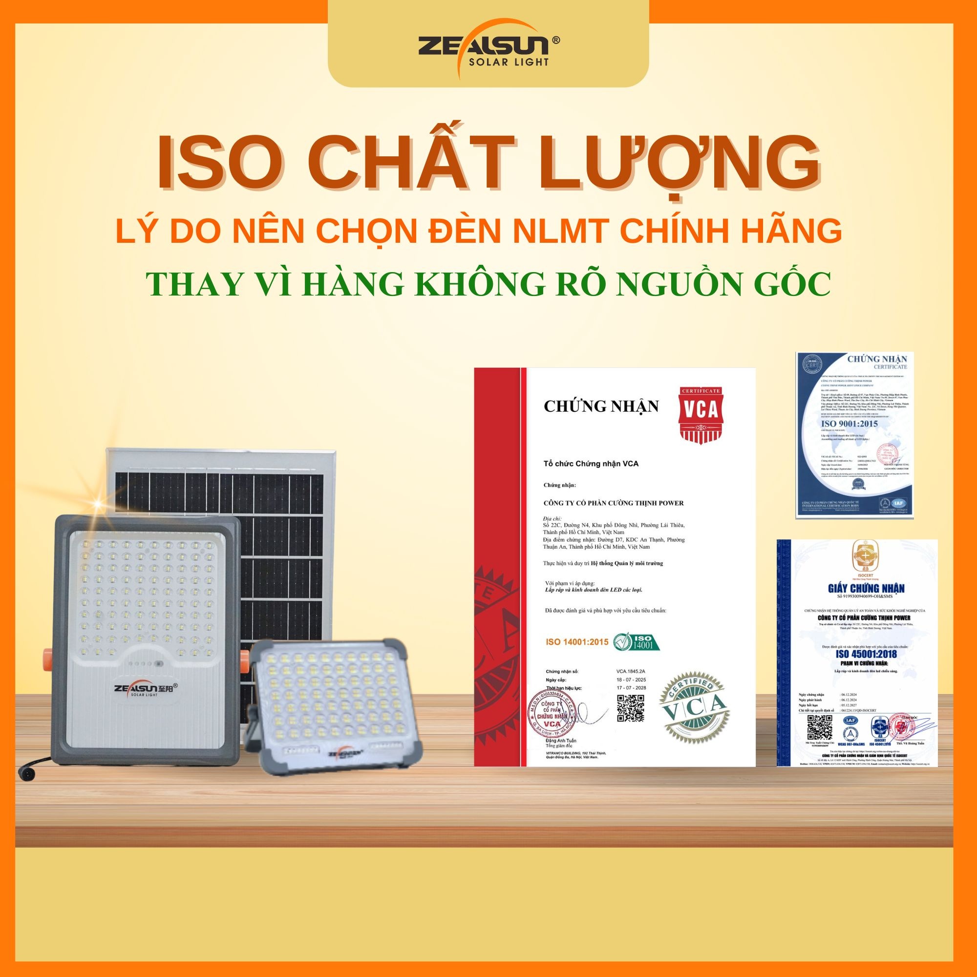 ISO chất lượng và lý do nên chọn đèn năng lượng mặt trời chính hãng thay vì hàng không rõ nguồn gốc