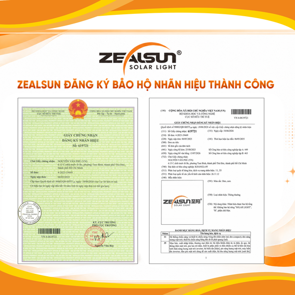 ZEALSUN ĐƯỢC ĐĂNG KÝ NHÃN HIỆU - KHẲNG ĐỊNH GIÁ TRỊ THƯƠNG HIỆU CHÍNH HÃNG