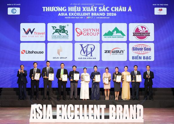 Lễ Vinh danh Thương hiệu Xuất sắc Châu Á 2026 quy tụ nhiều doanh nghiệp tiêu biểu tại Việt Nam.