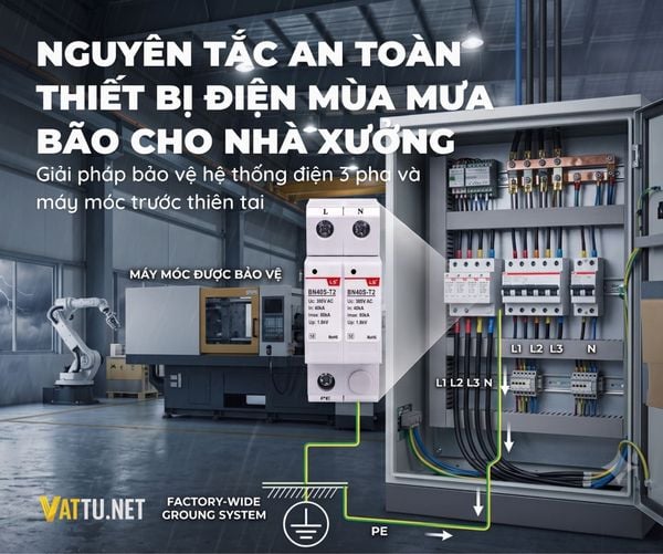 NGUYÊN TẮC AN TOÀN THIẾT BỊ ĐIỆN MÙA MƯA BÃO CHO NHÀ XƯỞNG
