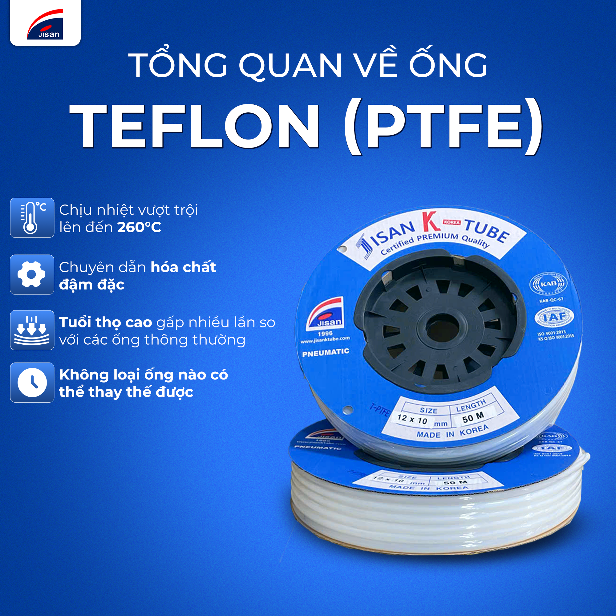 Vì sao ống PTFE (Teflon) trở thành lựa chọn hàng đầu trong các hệ thống hóa chất?