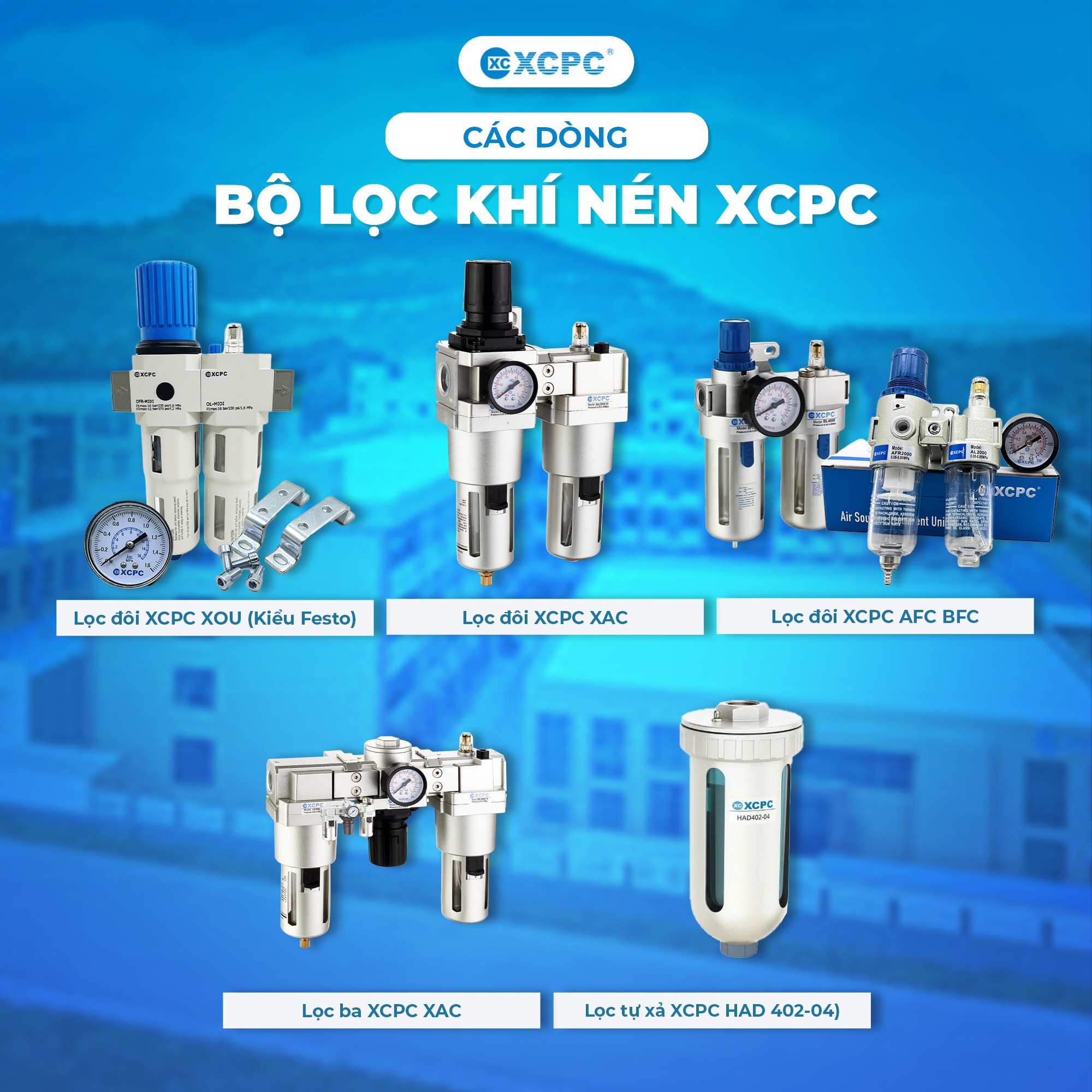 BỘ LỌC KHÍ NÉN XCPC - TỔNG HỢP CÁC DÒNG BÁN CHẠY NHẤT