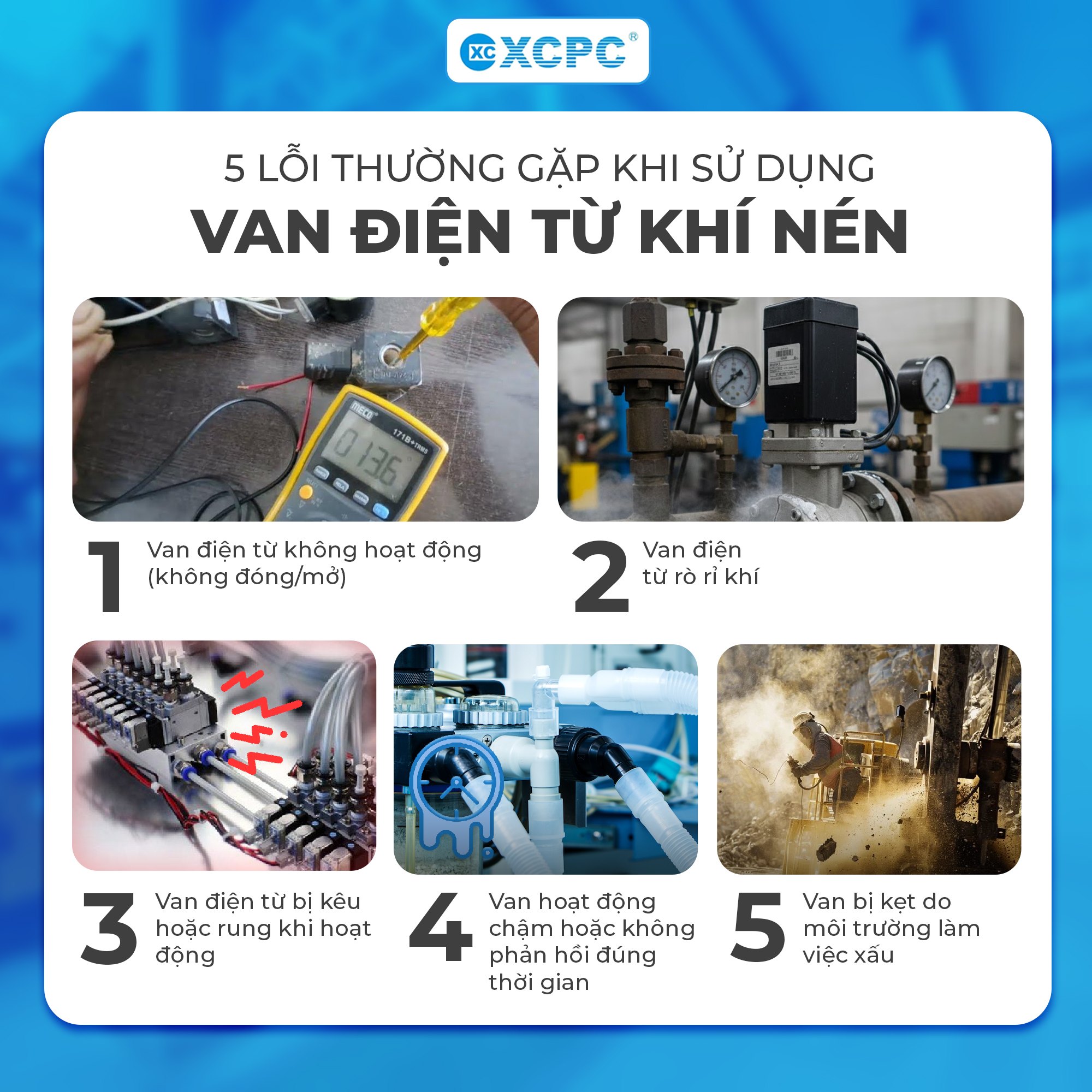 5 lỗi thường gặp khi sử dụng van điện từ khí nén và cách xử lý