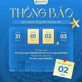 THÔNG BÁO LỊCH NGHỈ LỄ 2/9