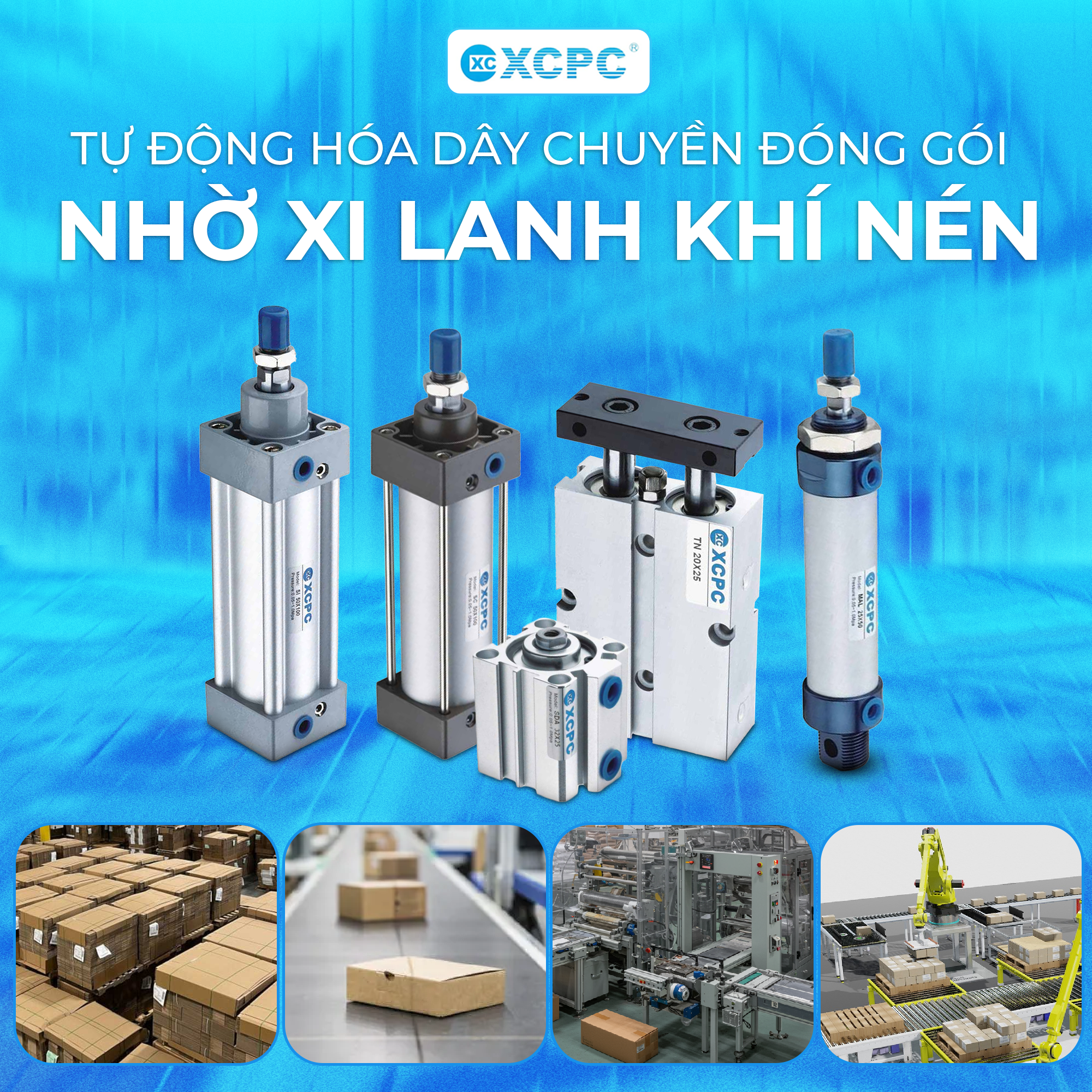 Tự Động Hóa Dây Chuyền Đóng Gói Nhờ Xi Lanh Khí Nén