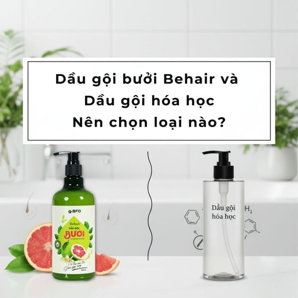 So sánh dầu gội bưởi Behair và dầu gội hóa học: Nên chọn gì?