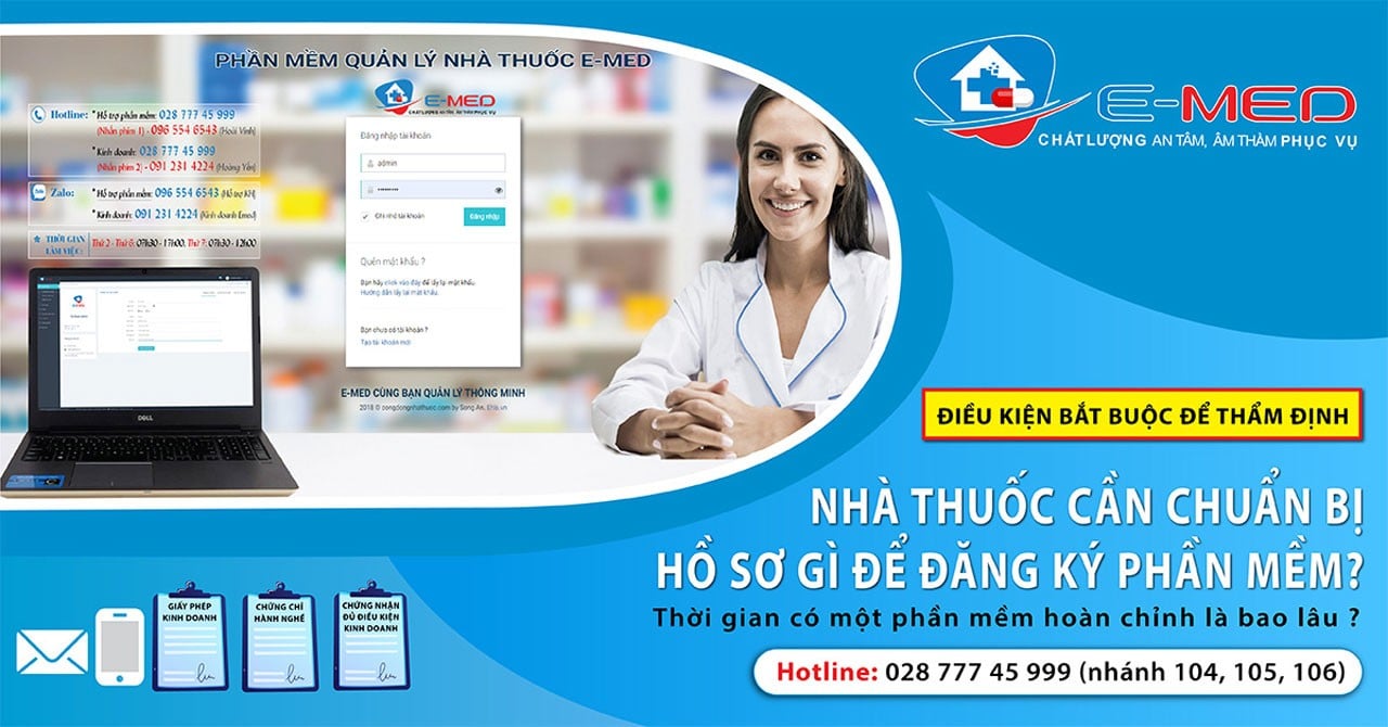 Nhà thuốc cần chuẩn bị hồ sơ gì để đăng ký phần mềm và thời gian có một phần mềm hoàn chỉnh là bao lâu?