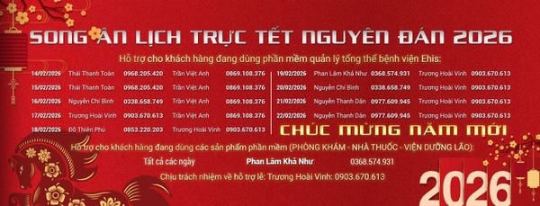Lịch trực Tết Nguyên Đán 2026