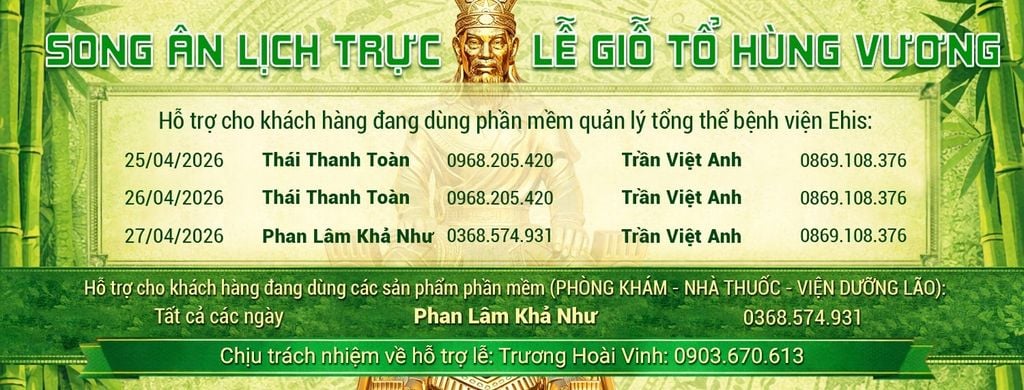 Lịch trực Lễ Giỗ Tổ Hùng Vương năm 2026