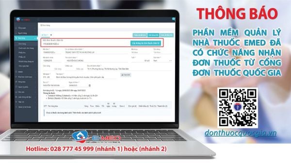 Thông Báo: Phần Mềm Quản Lý Nhà Thuốc E-MED Đã Có Chức Năng Nhận Đơn Thuốc Từ Cổng Đơn Thuốc Quốc Gia