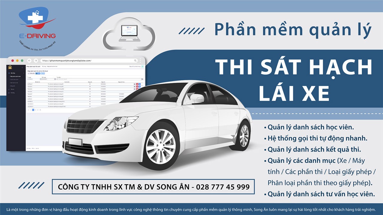 E-Driving: Phần mềm quản lý thi sát hạch lái xe
