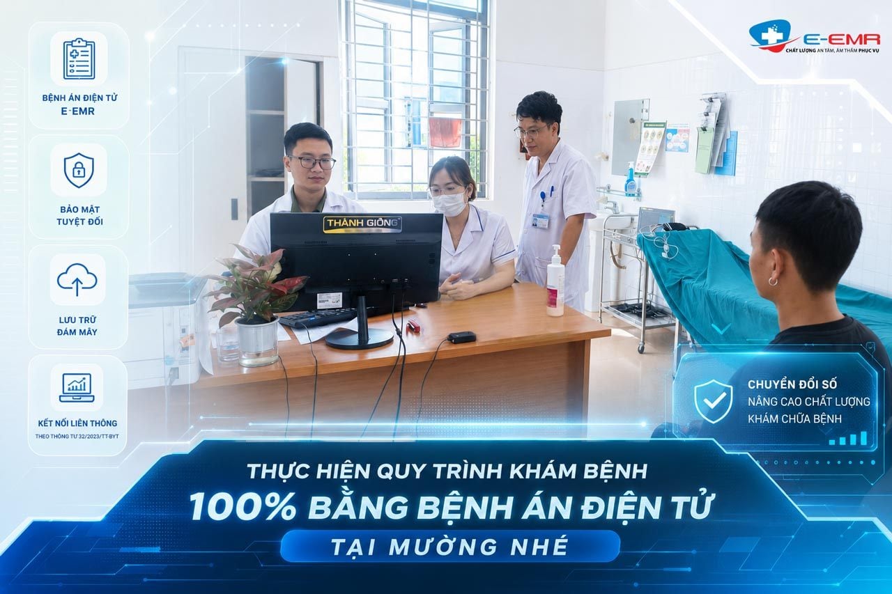 Trung tâm Y tế Mường Nhé chính thức bỏ hoàn toàn bệnh án giấy, vận hành 100% bệnh án điện tử E-EMR
