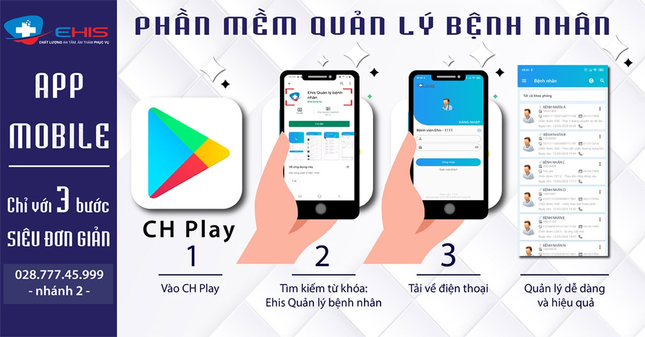 App mobile - phiên bản mới của phần mềm quản lý bệnh viện Ehis