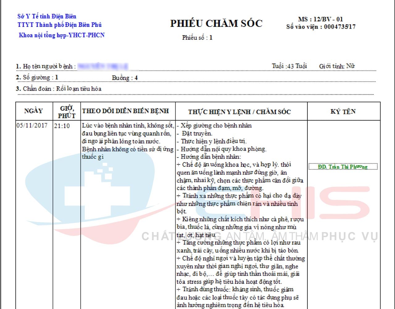 Giao diện phần mềm quản lý bệnh nhân Ehis trong bệnh viện