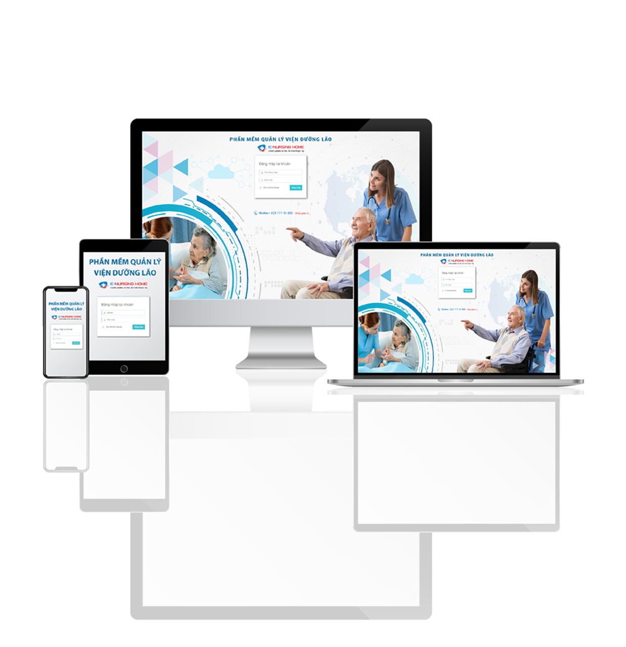 Giao diện phần mềm quản lý viện dưỡng lão E-Nursing Home hỗ trợ quản lý và chăm sóc người cao tuổi toàn diện