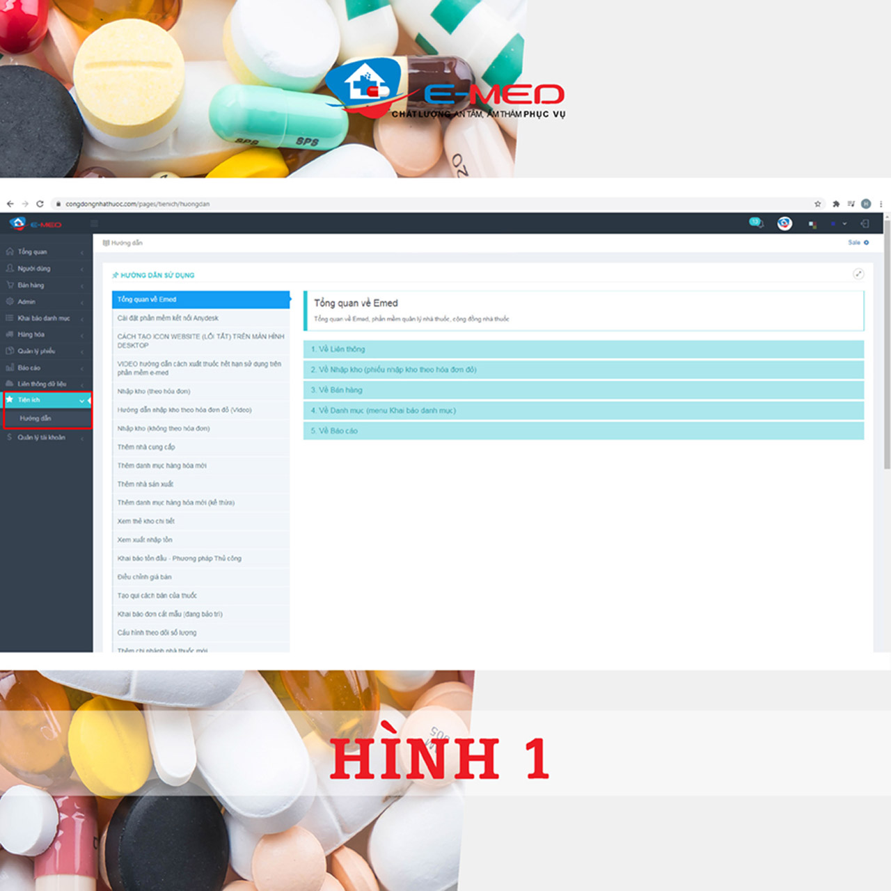 Giao diện phiếu chưa liên thông trên phần mềm quản lý nhà thuốc EMED