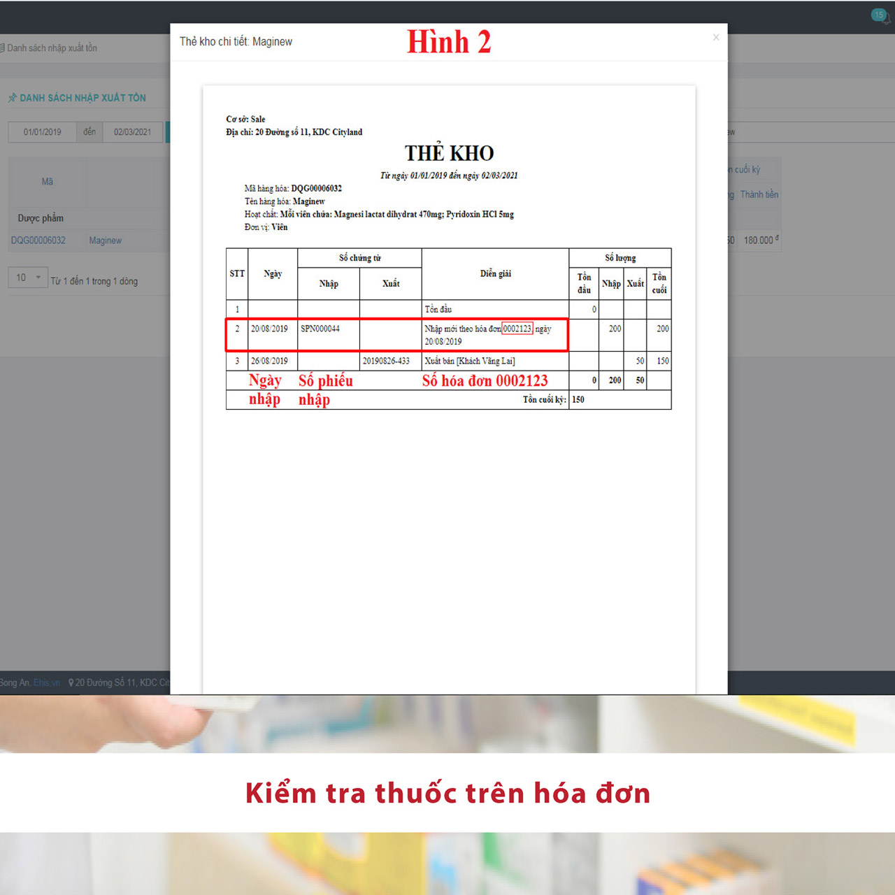 Kiểm tra thuốc nằm ở hóa đơn nào trên phần mềm quản lý nhà thuốc E-Med