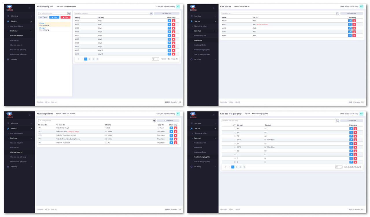 Hệ thống quản lý đợt thi sát hạch lái xe và phân loại hạng thi trên phần mềm E-DRIVING