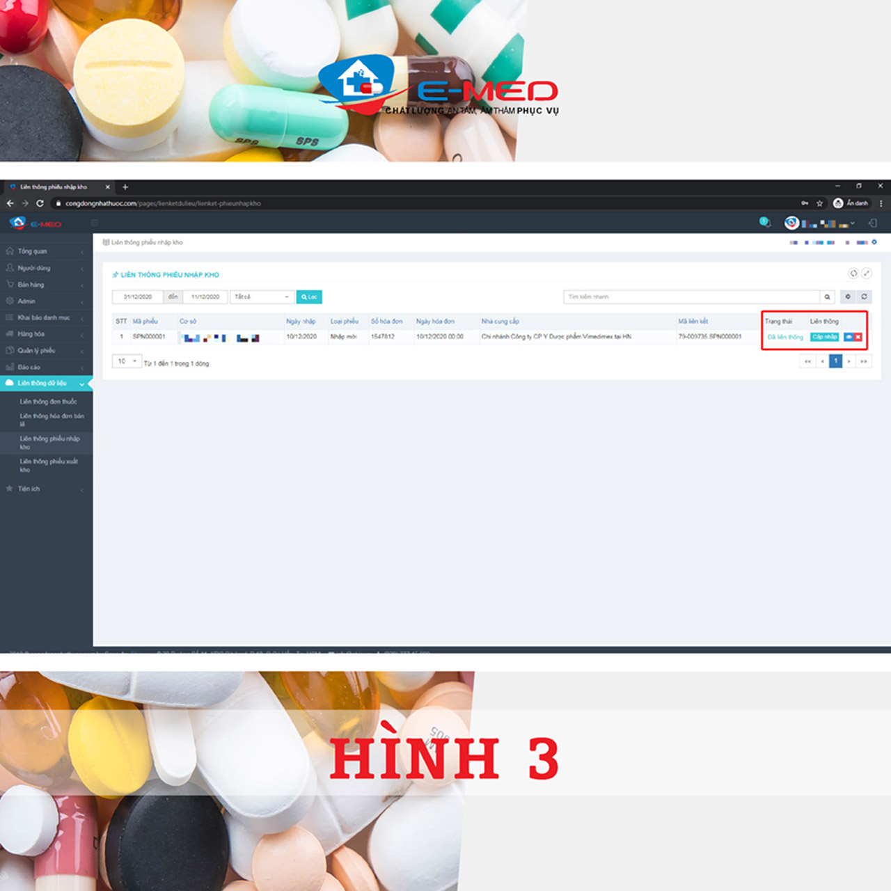 Thao tác hủy liên thông phiếu trên phần mềm quản lý nhà thuốc E-Med