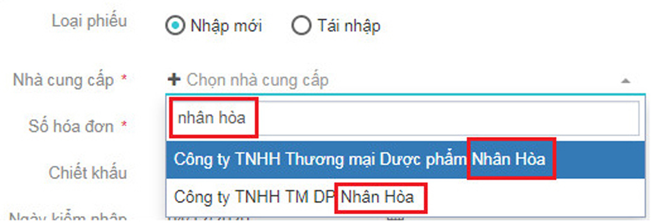 Tìm thuốc bằng tên công ty đăng ký trên phần mềm quản lý nhà thuốc E-med