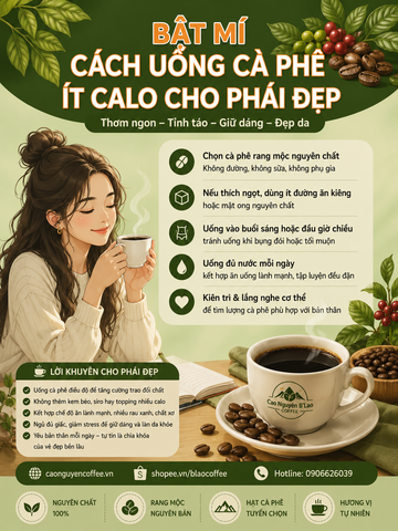 ☕ BẬT MÍ CÁCH UỐNG CÀ PHÊ ÍT CALO CHO PHÁI ĐẸP