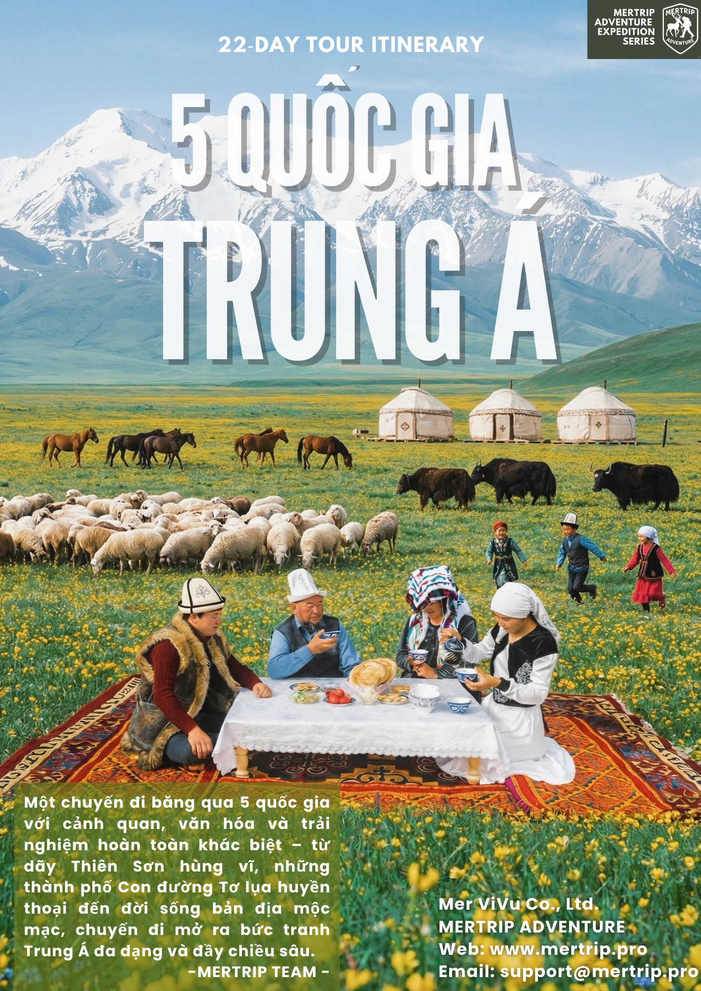 5 QUỐC GIA TRUNG Á MÙA XUÂN: Kazakhstan 🇰🇿 • Kyrgyzstan 🇰🇬 • Uzbekistan 🇺🇿 • Turkmenistan 🇹🇲 • Tajikistan 🇹🇯