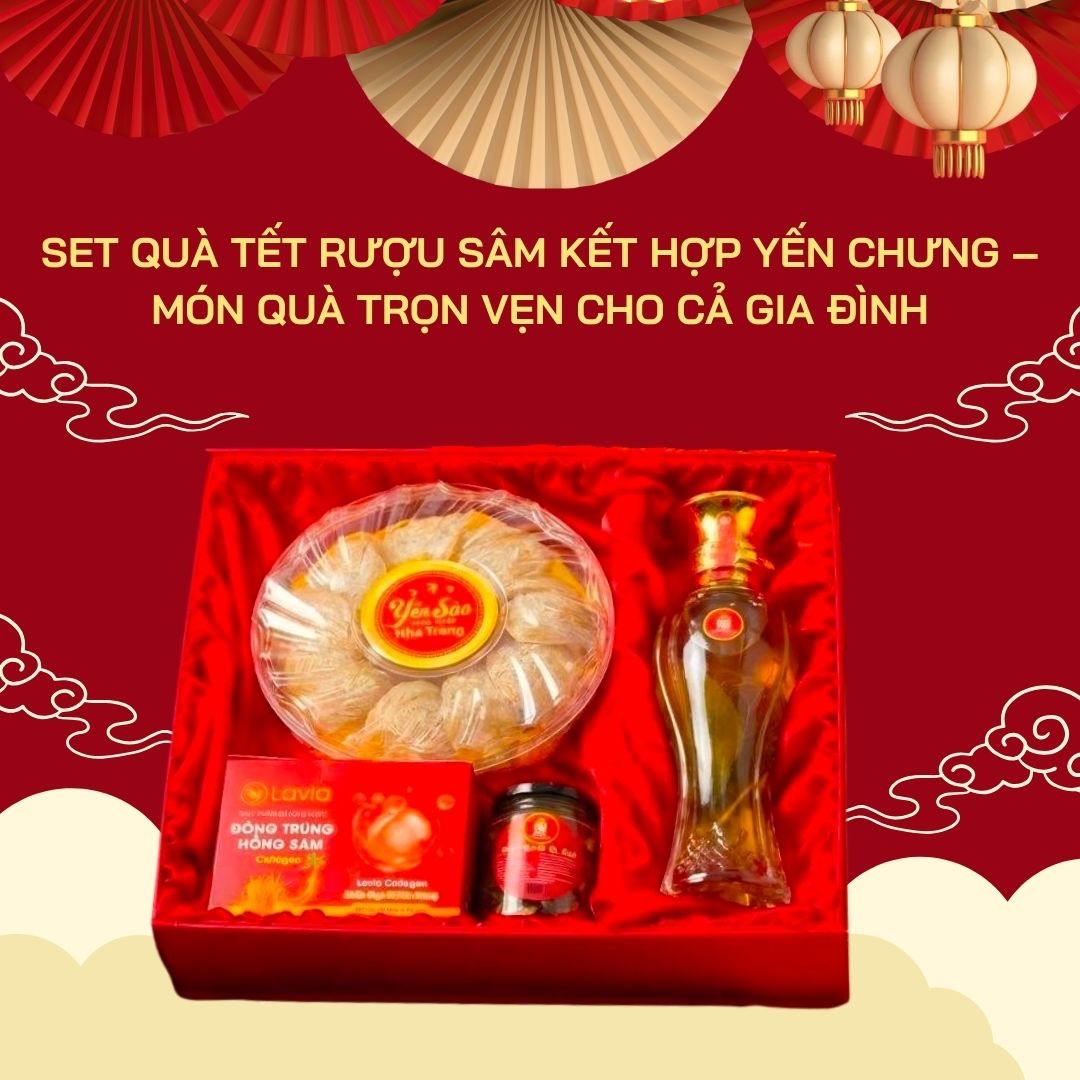 Set Quà Tết Rượu Sâm Kết Hợp Yến Chưng – Món Quà Trọn Vẹn Cho Cả Gia Đình