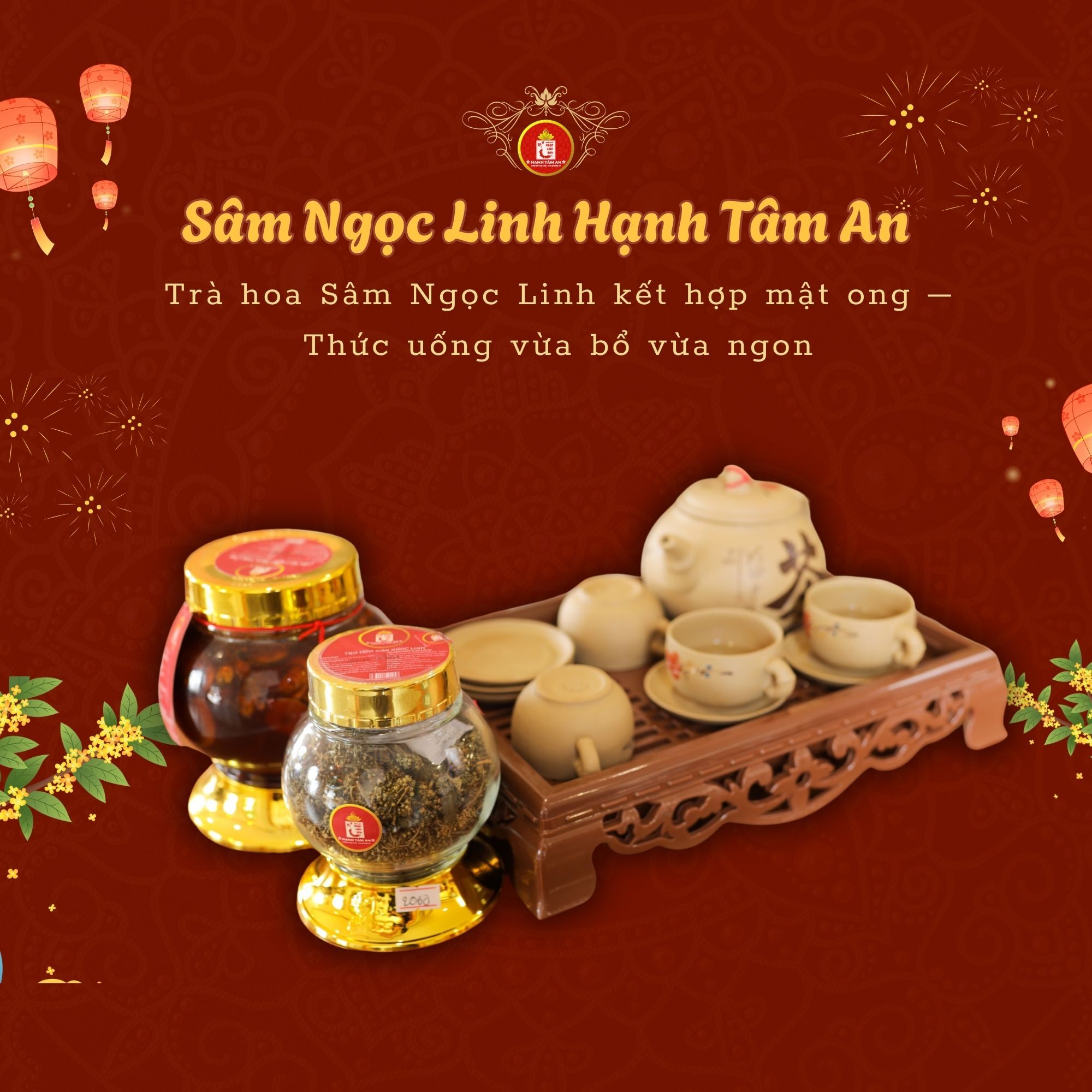 Trà hoa Sâm Ngọc Linh kết hợp mật ong – Thức uống vừa bổ vừa ngon