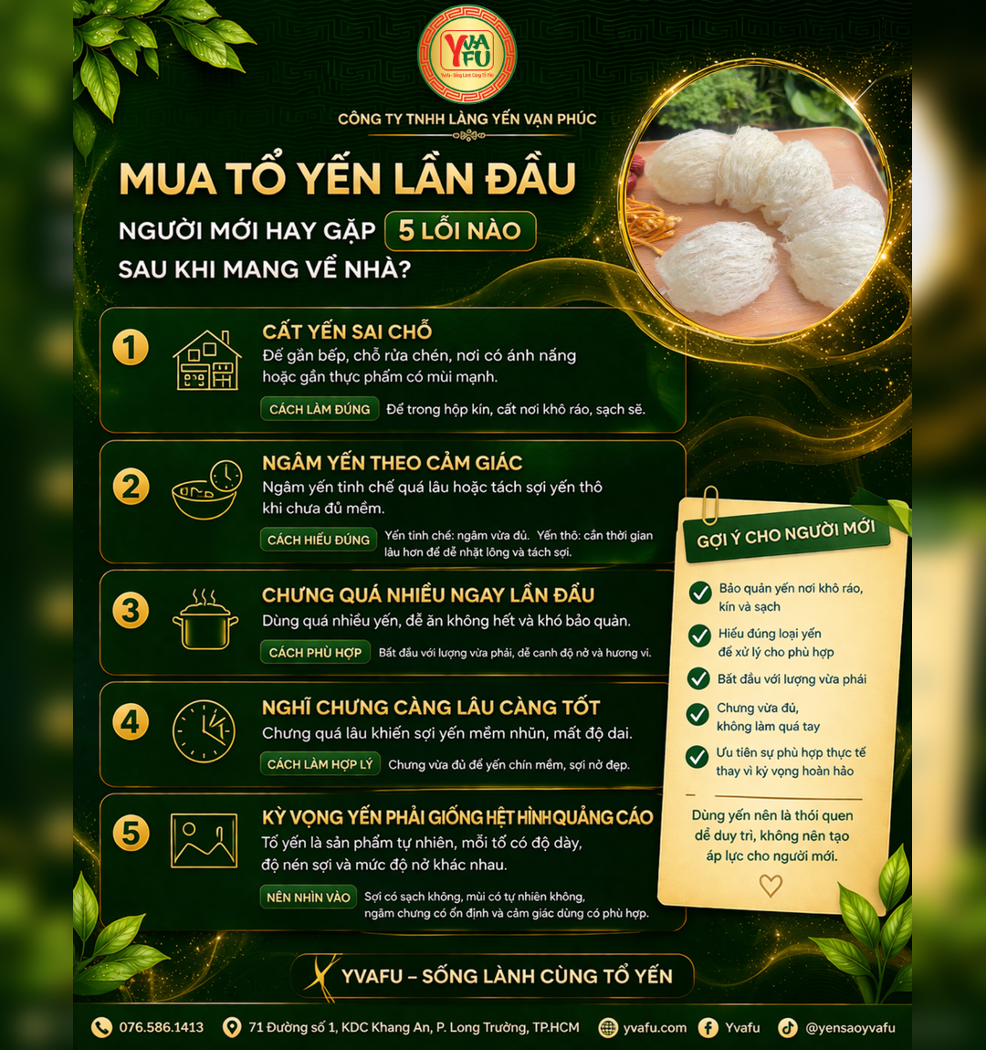 Mua tổ yến lần đầu, người mới hay gặp 5 lỗi nào sau khi mang về nhà?