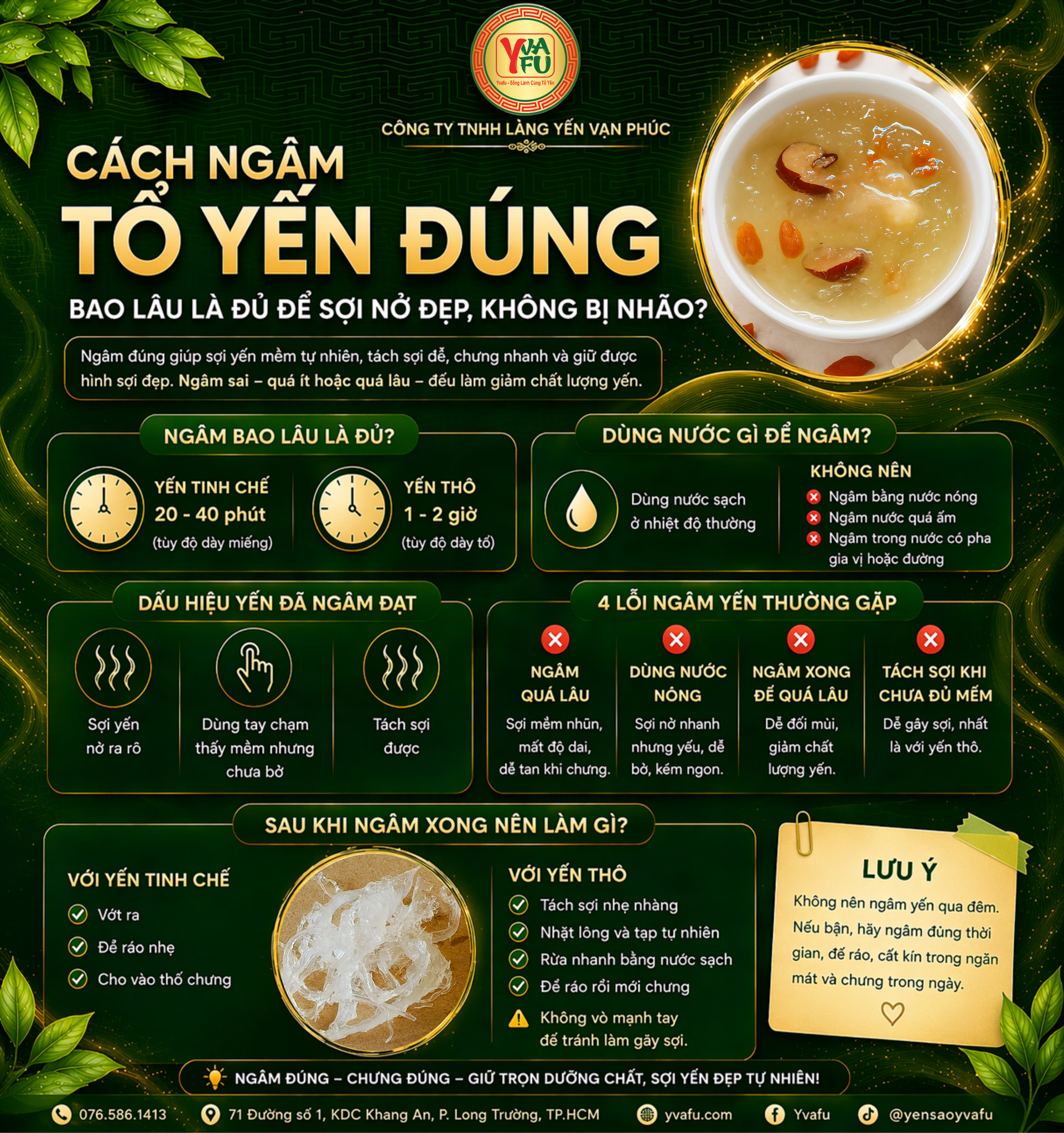 Cách ngâm tổ yến đúng: bao lâu là đủ để sợi nở đẹp, không bị nhão?