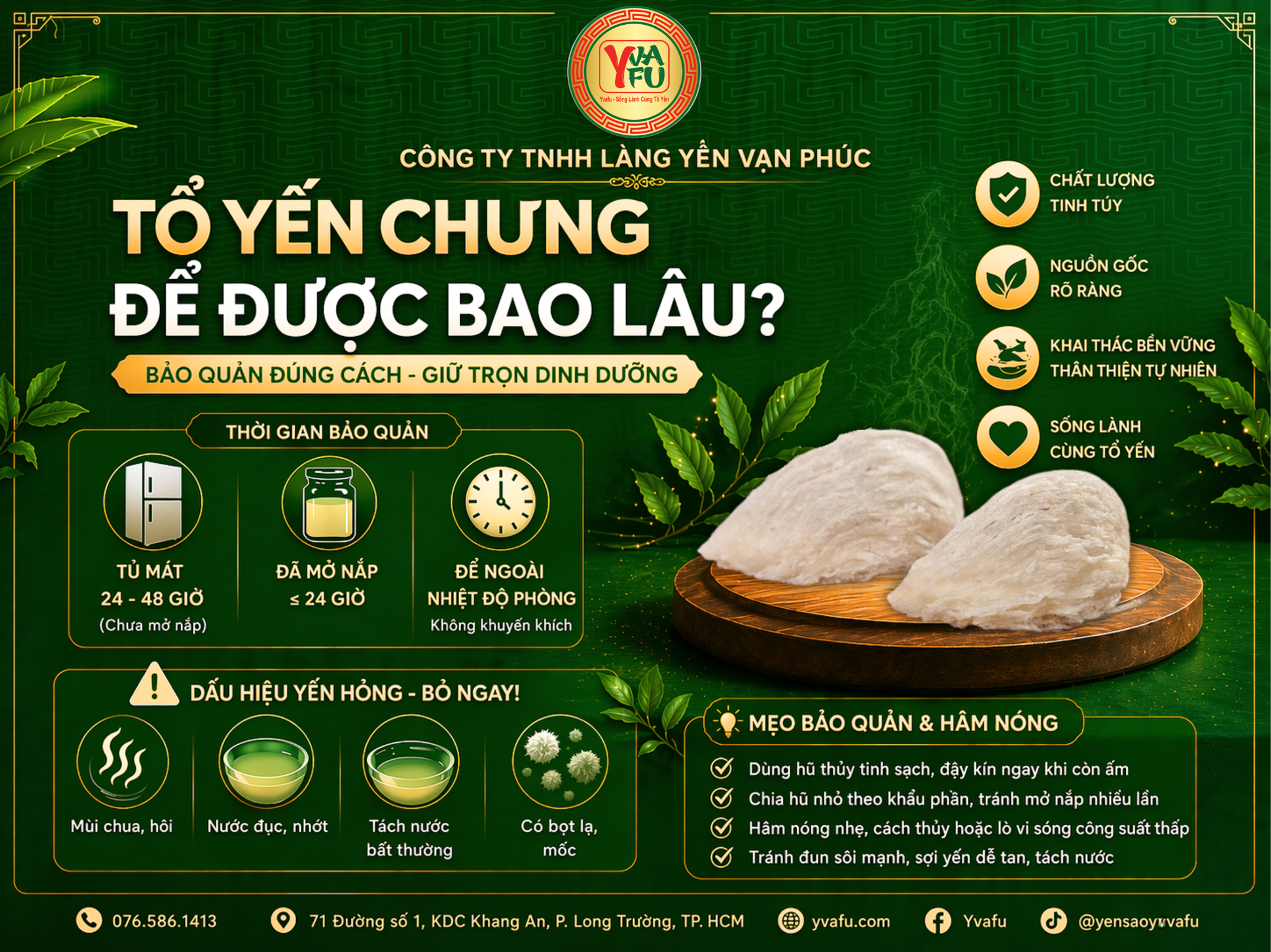 Tổ yến chưng để được bao lâu? Cách bảo quản đúng để không hôi, không tách nước