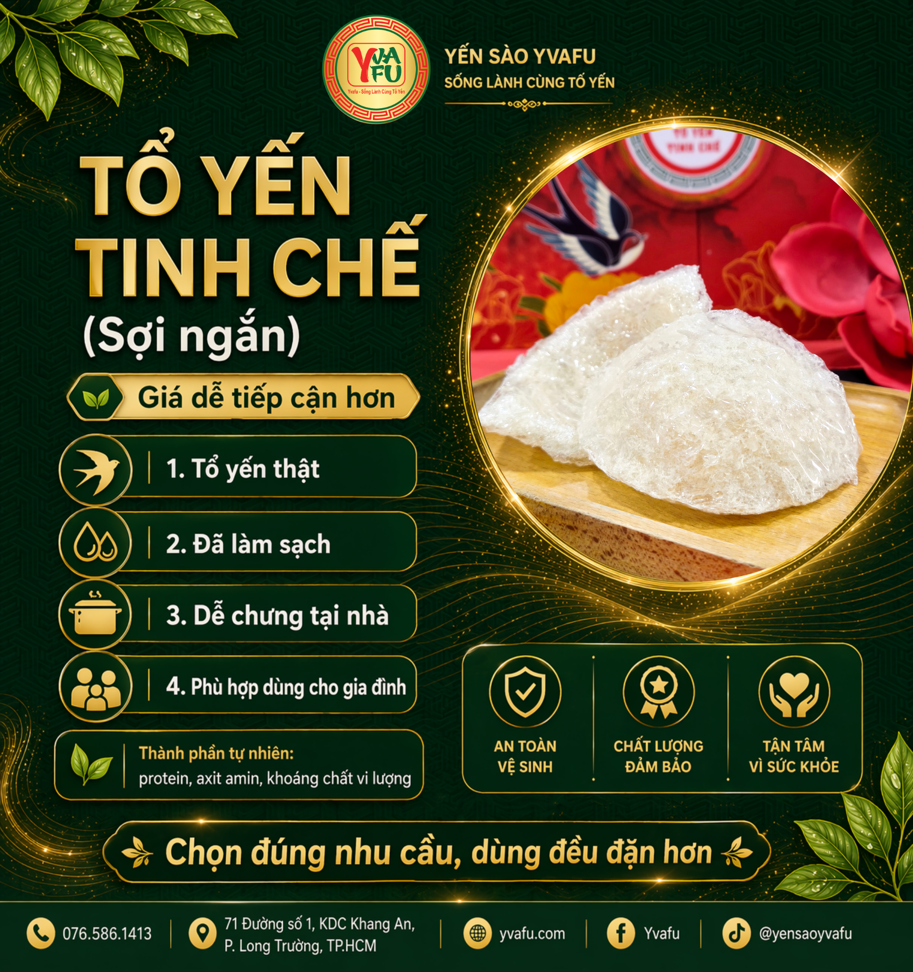 Tổ yến tinh chế: lựa chọn vừa túi tiền, dễ dùng mỗi ngày