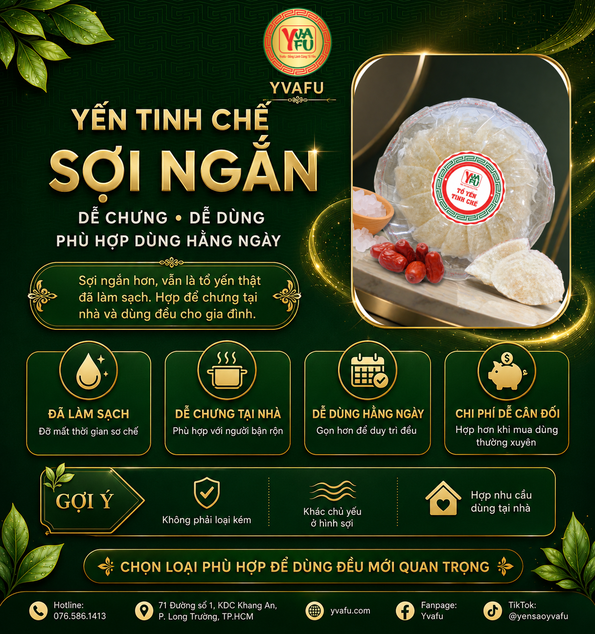 Yến tinh chế sợi ngắn có tốt không? Vì sao nhiều gia đình vẫn chọn dùng hằng ngày