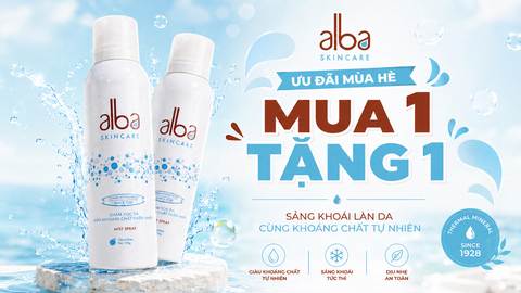 ☀️ ƯU ĐÃI MÙA HÈ ALBA SKINCARE: MUA 1 TẶNG 1 – NHÂN ĐÔI CẤP ẨM, NHÂN ĐÔI YÊU THƯƠNG CHO LÀN DA