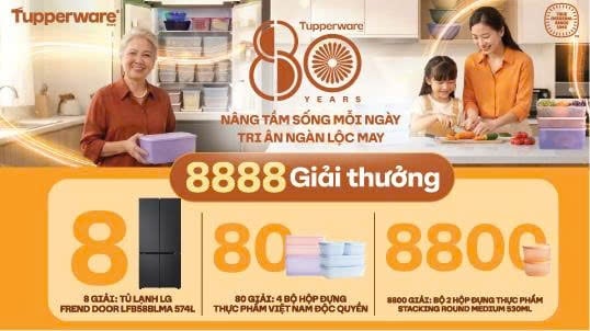 Tupperware 80 Năm: Tri ân Ngàn Lộc May-8888 Giải Thưởng