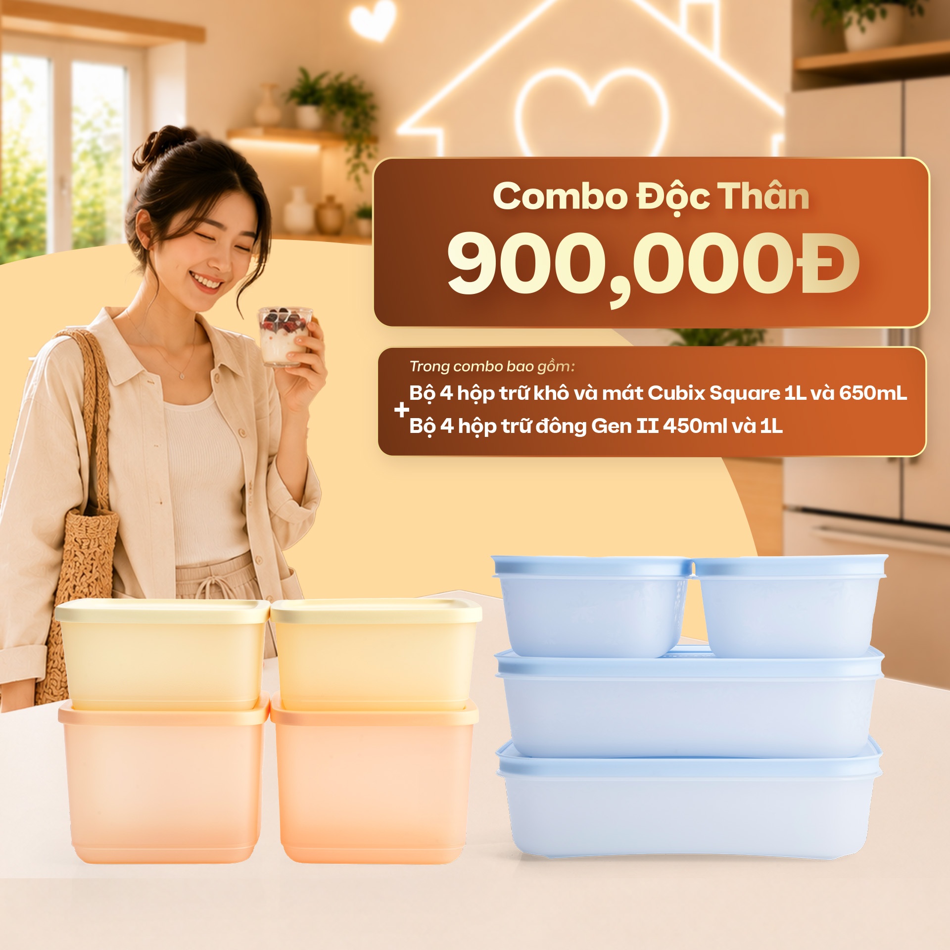 Hộp trữ đông Tupperware Gen II và Cubix dành cho người độc thân