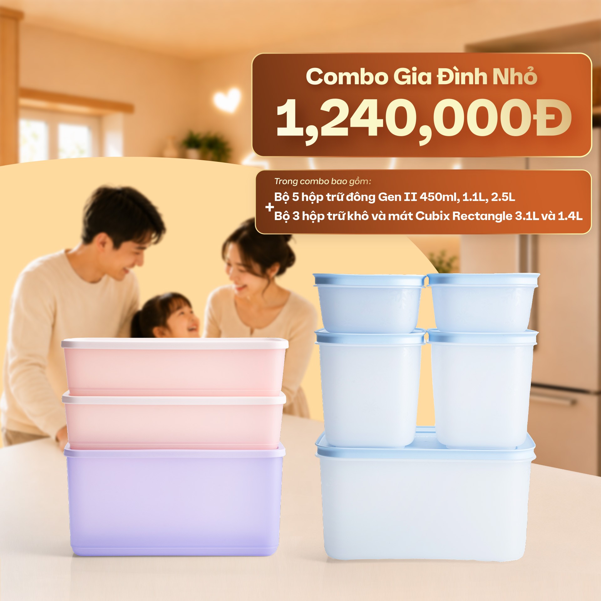 Combo Tupperware dành cho gia đình nhỏ và quà tân gia
