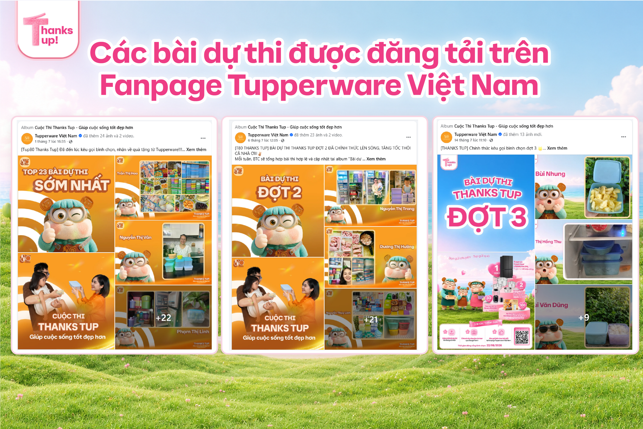Hình minh hoạ thực tế 1 bài đăng chính thức trên fanpage Tupperware Việt Nam