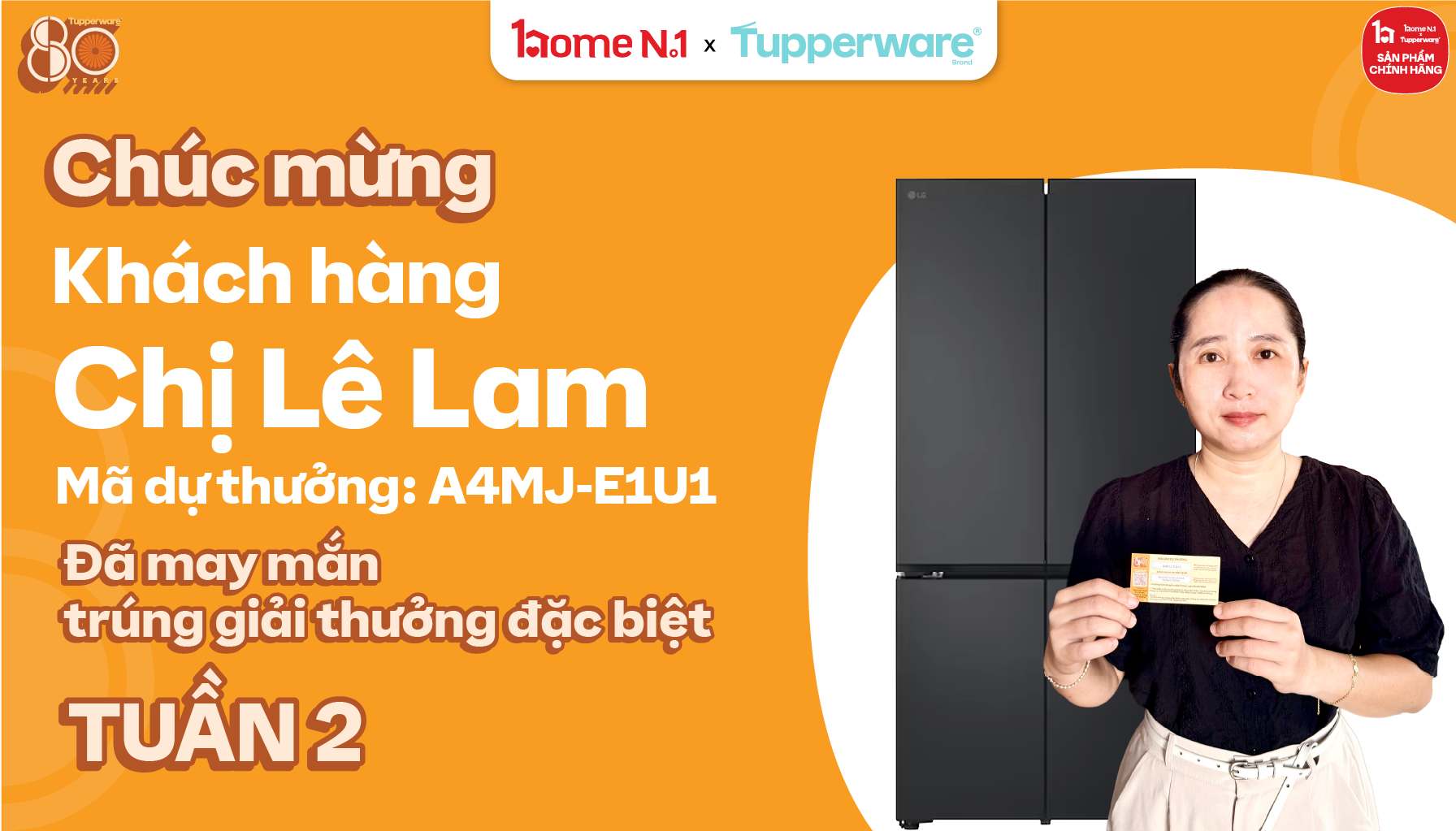 Khách hàng Lê Lam nhận giải đặc biệt tuần 2