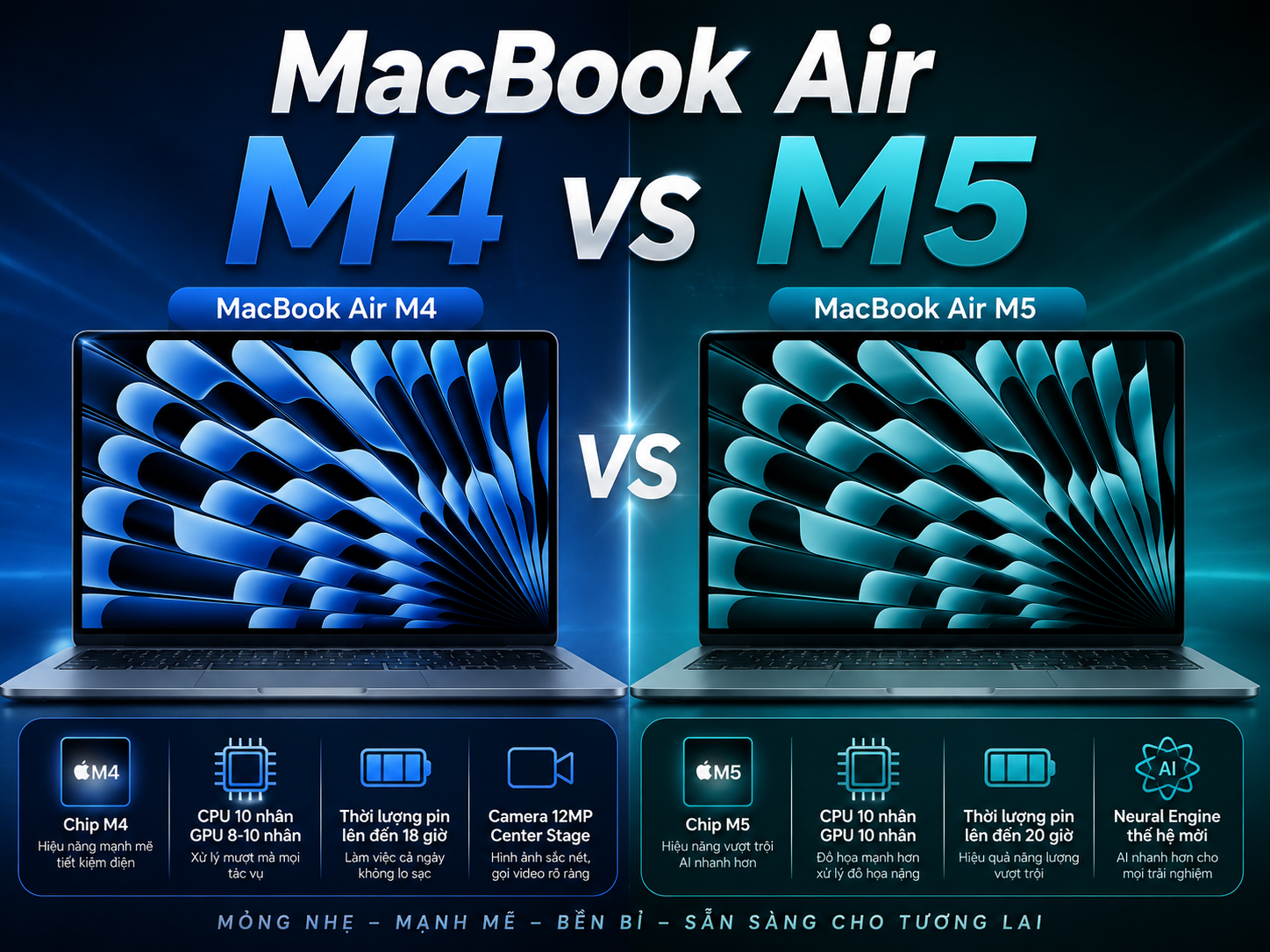 MacBook Air M5 vs M4: Có đáng nâng cấp? Phân tích từ MTLS