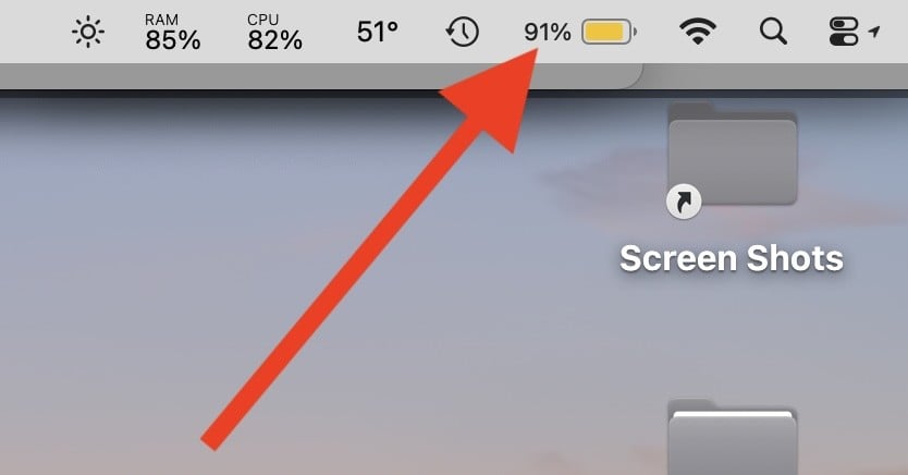 Cách hiển thị phần trăm pin trên thanh menu của macOS Tahoe