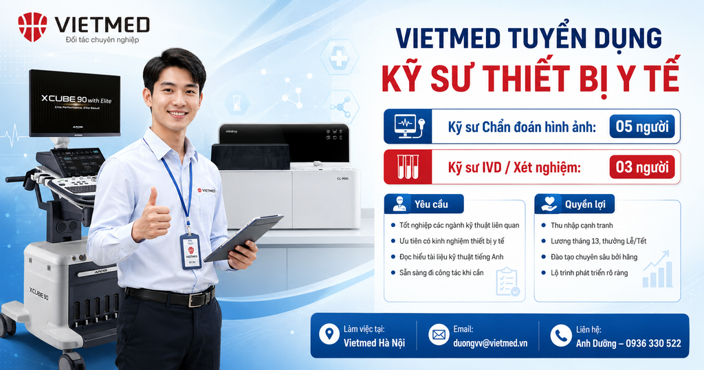 Vietmed tuyển dụng Kỹ sư Thiết bị Y tế tại Hà Nội